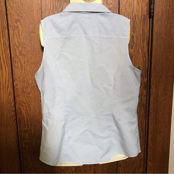 Talbots Sleeveless Button Down Striped Top Sz L - Picture 4 of 5